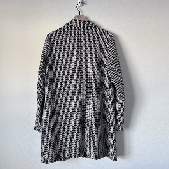 Sanctuary Carly Coat Longline Blazer Jacket Saddle Houndstooth Oversized Size L - Picture 2 of 13